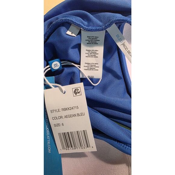 Bleu by Rod Beattie Molded-Cup One-Piece Swimsuit Blue Women's 6 NWT - Picture 3 of 4